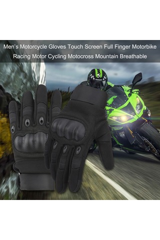 Folinda Motosiklet Sürüş Eldiveni - Sert Çarpma Dayanıklı, Kaymazlı, Dokunmatik Ekran Uyumlu, Spor Ve Dağcılık İçin Siyah M Beden