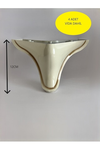 Homdep Kanepe Koltuk Tv Ünitesi Konsol Yükseltme Delta Model Plastik Ayak 12 Cm Krem - 4 Adet - Krem