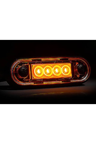 Frıstom Ft-073 4 Ledli Pozisyon Lamba Ledli Turuncu 12v - 36v 0,15 Mt Siyah Lastik Contalı