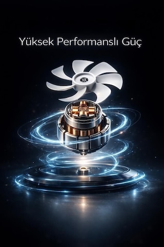 Vantilatör 6 Pervaneli 3 Kademeli Kumandalı Dijital Ekranlı Ayaklı 16 Inc 50w Fan Beyaz