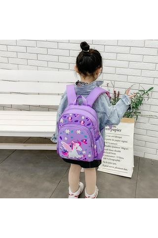 Hainan Shenda Sevimli Tek Boynuzlu At Okul Sırt Çantası - Mor Skbnr6 Mor