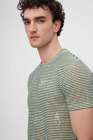 D's Damat Twn Slim Fit Yeşil Çizgi Baskılı T-shirt 2ec1438360200 Yeşil