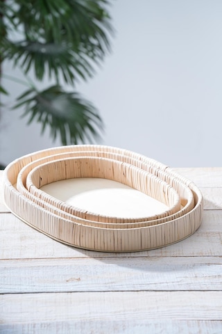 Acar Oval 3 Parça Hasır Tepsi