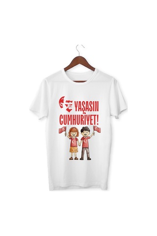 29 Ekim Çocuk Tişörtleri Cumhuriyet Bayramı Tişörtleri Çocuk / Kadın / Erkek Cumhuriyet Tişörtü Beyaz
