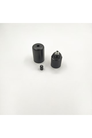 Dekoratif Metal Lale E27 Duy Siyah Renk Ve Demir Kablo Kilidi.