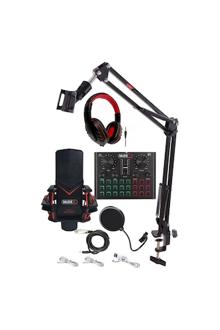 Midex Gmx-1 Record Head Set Condenser Mikrofon Kulaklık Ses Kartı