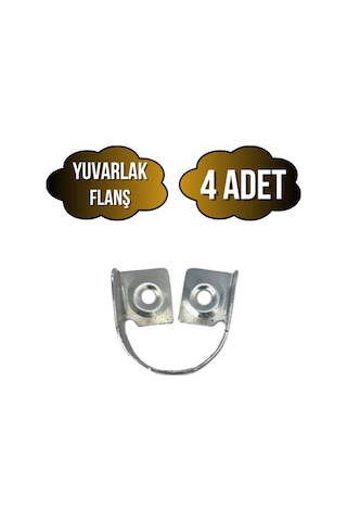 Yuvarlak Metal Askı Borusu Flanşı Dolap Ve Mobilya Boru Flanşı Metal Boru Çapı:25mm 4 Adet Krom