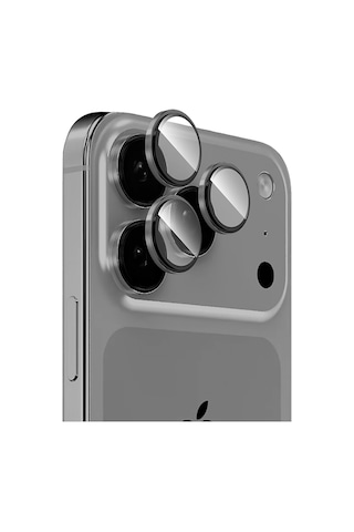 Apple Uyumlu iPhone 17 Pro Zore Mikro Kamera Lens Koruyucu Gri