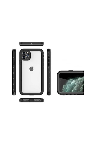 Apple Uyumlu iPhone 12 Pro Uyumlu 1-1 Su Geçirmez Kılıf-siyah Siyah -