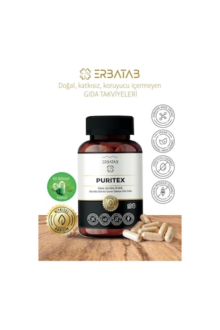 Erbatab Puritex Takviye Edici Gıda 60 Kapsül