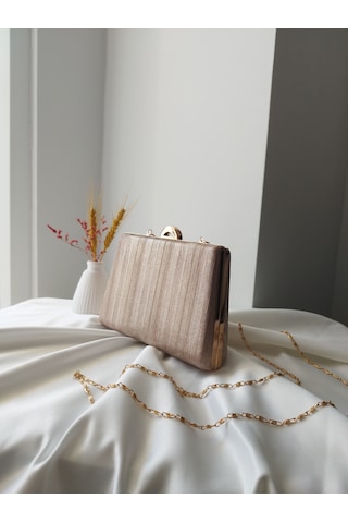 Vivazzaluxe Simli Abiye Düğün Nişan Kadın Clutch Çanta Rose