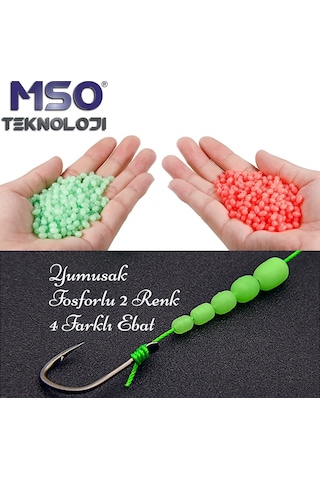 MSO Fosforlu Olta Balıkçılık İğne Stopper Yumuşak Boncuk
