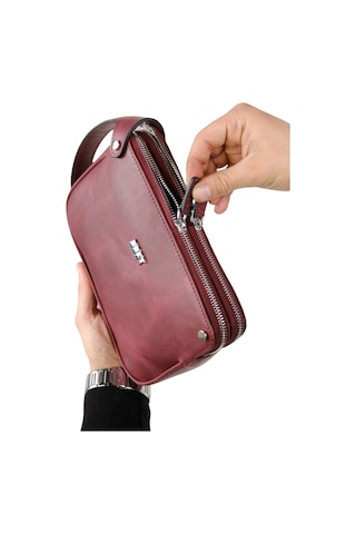 Mft Leather Hakiki Deri Unisex El Çantası Moon Bag 4381 Tiguan Bordo