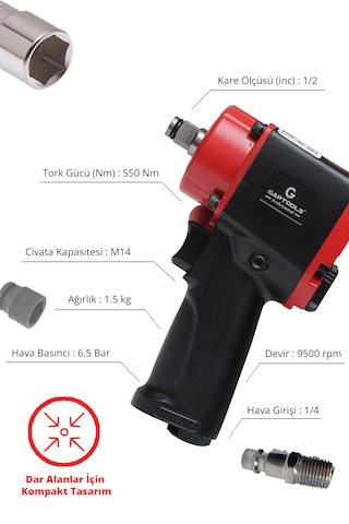 Gap Tools Gpmı1201 Mini 1\2  Havalı Somun Sökme