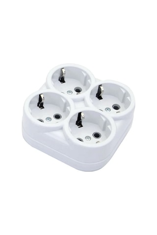 De-pa 4'lü Topraklı Kare Grup Priz Kablosuz Klemensli kablosuz