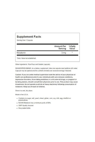 Now Food 3 Mg 60 Caps