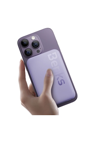 Benks Mp10 6000 mAh İnce Tasarımlı Magsafe Powerbank Mor