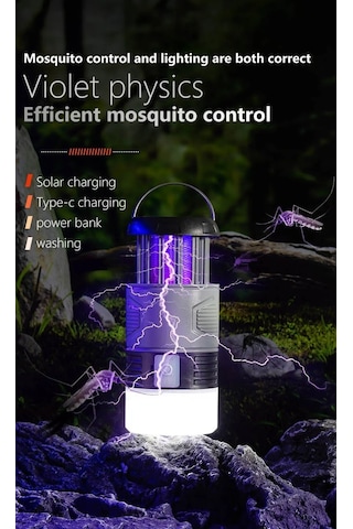 Jialan Güneş Sivrisinek Lamba Uv Bug İşık Usb Şarj Edilebilir