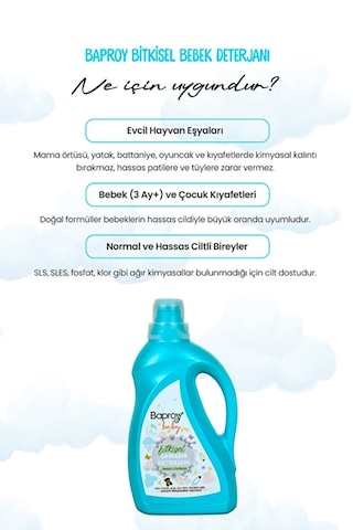 Baproy Bebekler Için Bitkisel Çamaşır Deterjanı 1l X 4 Adet