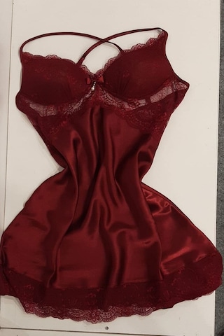 Duchesse 137 Çeyizlik Dantelli Saten 6'lı Set -bordo Bordo