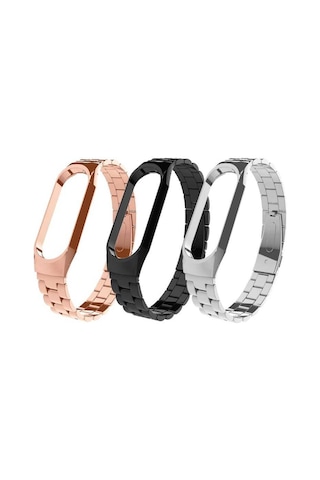 Xiaomi Mi Band 5 Uyumlu Krd-04 Metal Mkst Kordon-siyah