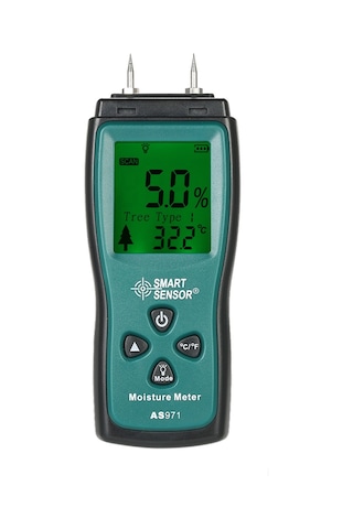 Smart Sensor El Mini Ahşap Nem Ölçer Dijital Lcd Kereste Koyu Yeşil