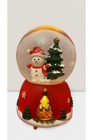 Büyük Açık Kırmızı Müzikli Noel Kar Küresi-cengizhan Unaler