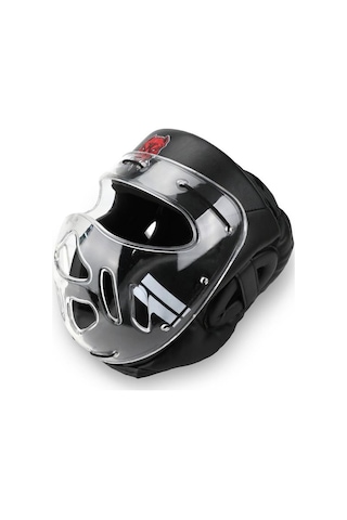 Titan Sport Yüz Korumalı Boks Kaskı , Siyah Pitbull Desenli Camlı Model Çok Renkli