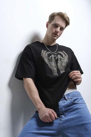 Joao Baskı Detaylı Unisex Bisiklet Yaka Oversize Tshirt
