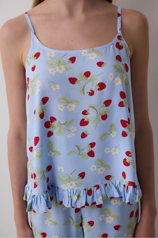 Penti Strawberries Chally Açık Mavi Atlet Pijama Üstü