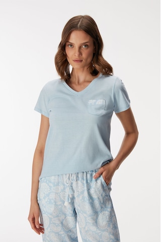 Anıl Man11351-1160 Anil Ev Giyim Man11351 11351 Kadın T-shirt Ve Pantolon Takım Açık Mavi