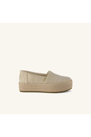 10023059 Champagne Espadril Kadın 10023059 Toms Valencıa Glimmer Slub Canvas Krem
