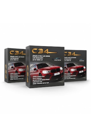 C34 Extreme H11 Şimşek Etkili Led Xenon Far Ampulü 6000k 60w 10800lm 2 Li Takım