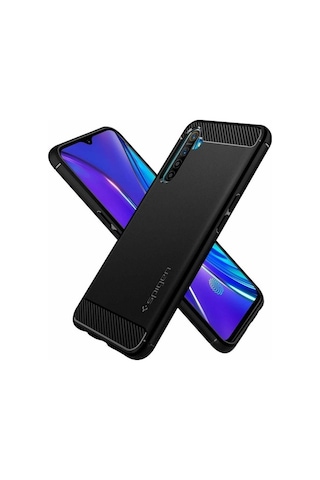 Spigen Realme Xt İle Uyumlu Kılıf Rugged Armor Matte Black Siyah