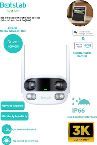 Smart W302 Outdoor Kamera 3k / Çift Yönlü Ses / 170 / Akıllı İnsan Takibi