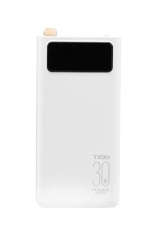 Powerway TX30 30000 Mah Dijital Göstergeli Powerbank Beyaz