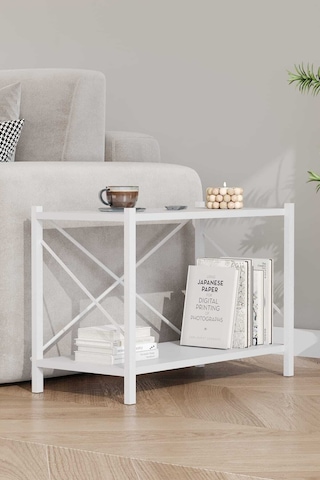 Koltuk Yani Sehpa Beyaz Profil Beyaz Sunta 60x24x44 Cm Mtl023