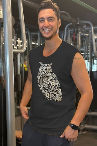 Bluu Kolsuz Spor T-shirt Tank Top Spor Atlet Fitness Atlet