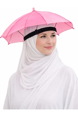 İldeşli Beyaz Hac Umre Şemsiyesi Beyaz Otomatik Şemsiye Pembe