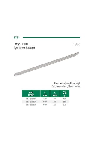Oluklu Levye, 600 Mm, Elta