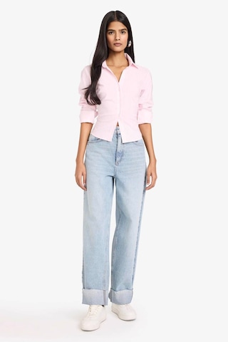 Defacto Fitted Çizgili Bengalin Gömlek D4013AX26SP Pembe