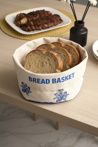 Elysian Blue Keten Ekmek Sepeti Çok Renkli