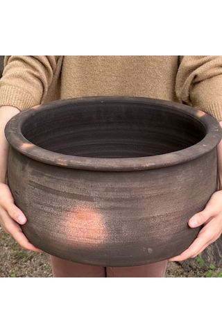 Doğal Toprak Kuzuluk Güveç Tencere 35-40 Kişilik 20 Litre 40x20 C Kahverengi