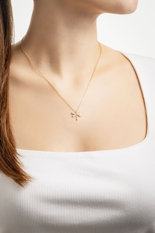 So Chic Minimal 18 Ayar Sarı Altın Kaplama 45 Cm Gümüş Yusufçuk Kolye Sarı