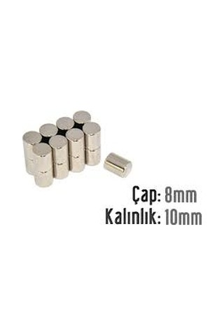 Neodyum Mıknatıs 8x10 Mm 10 Adet