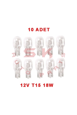 SKAUTO 12V T15 18W W16W Stop Ayna Geri Vites Ampul 10 Adet