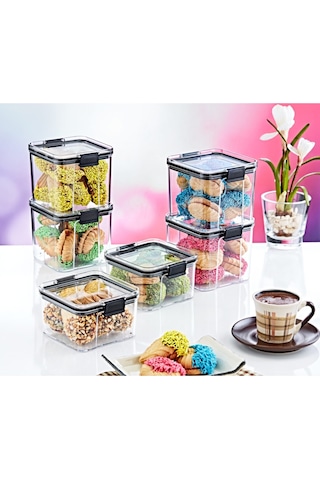 Saklama Kapları - 3'lü Set Orta 3 X 700 Ml - Ft-105 Antrasit Ve Seffaf