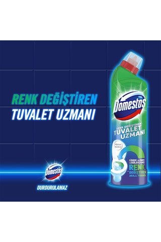 Domestos Renk Değiştiren Tuvalet Uzmanı Temizleyici ve Kireç Çözücü 2 x 750 ML