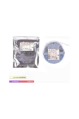ACK Şerit LED 60 Led'li 4000K Ilık Beyaz 7W 5 Metre AS01-008