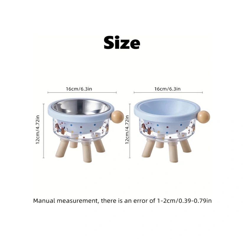 Elmpaly Yeşil Plastik Yükseltilmiş Anti-tip Kedi Köpek Mama Kabı